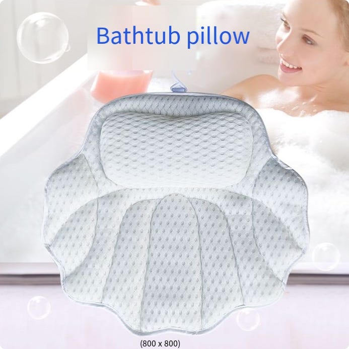 Ipetboom Oreiller De Bain Repose-Tête Avec Ventouses - Oreiller Souple Confortable Pour Baignoire Et Spa