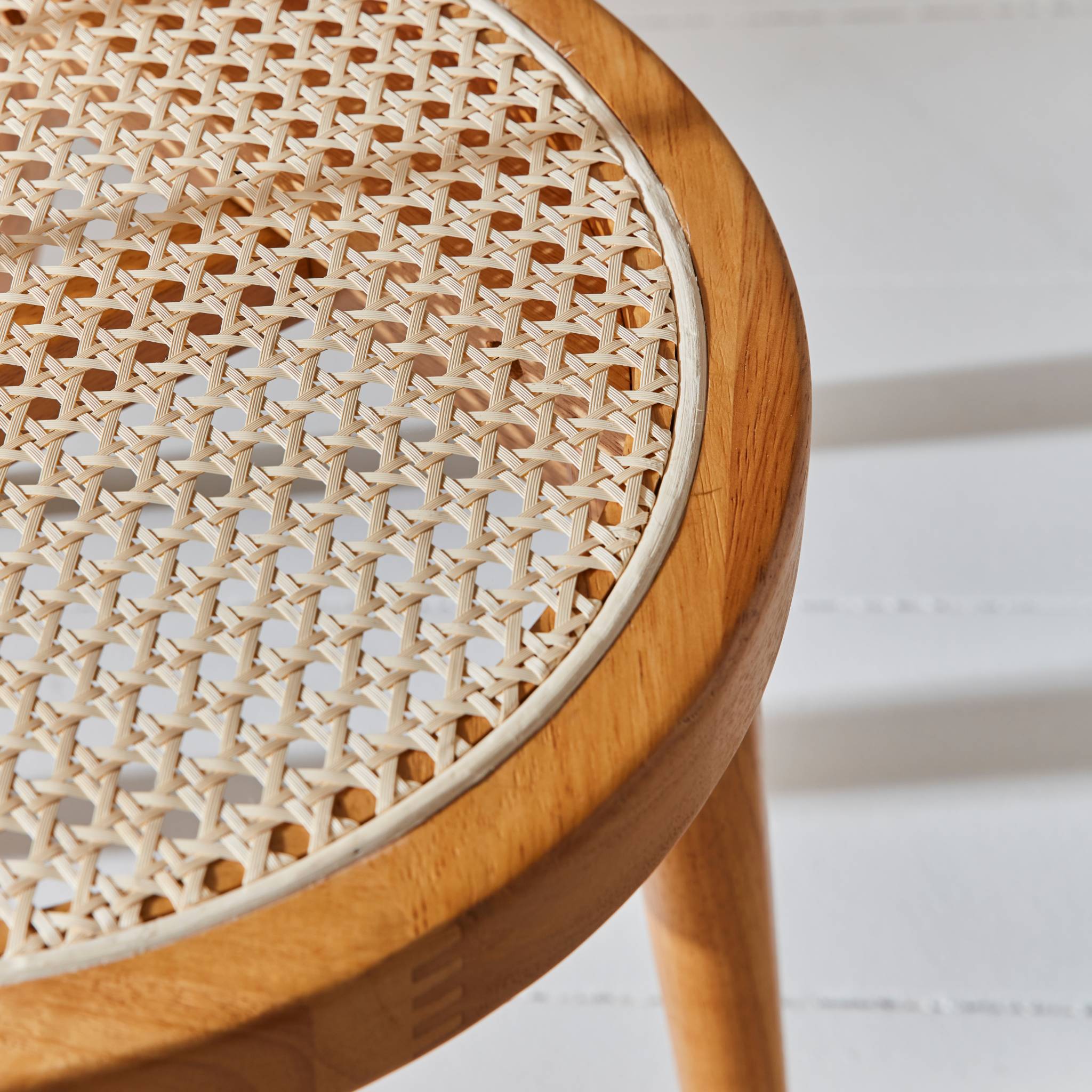 Lot de 4 chaises naturelles en bois et cannage. Nora. L 53 x P 53.5 x H 76cm NORA - 5