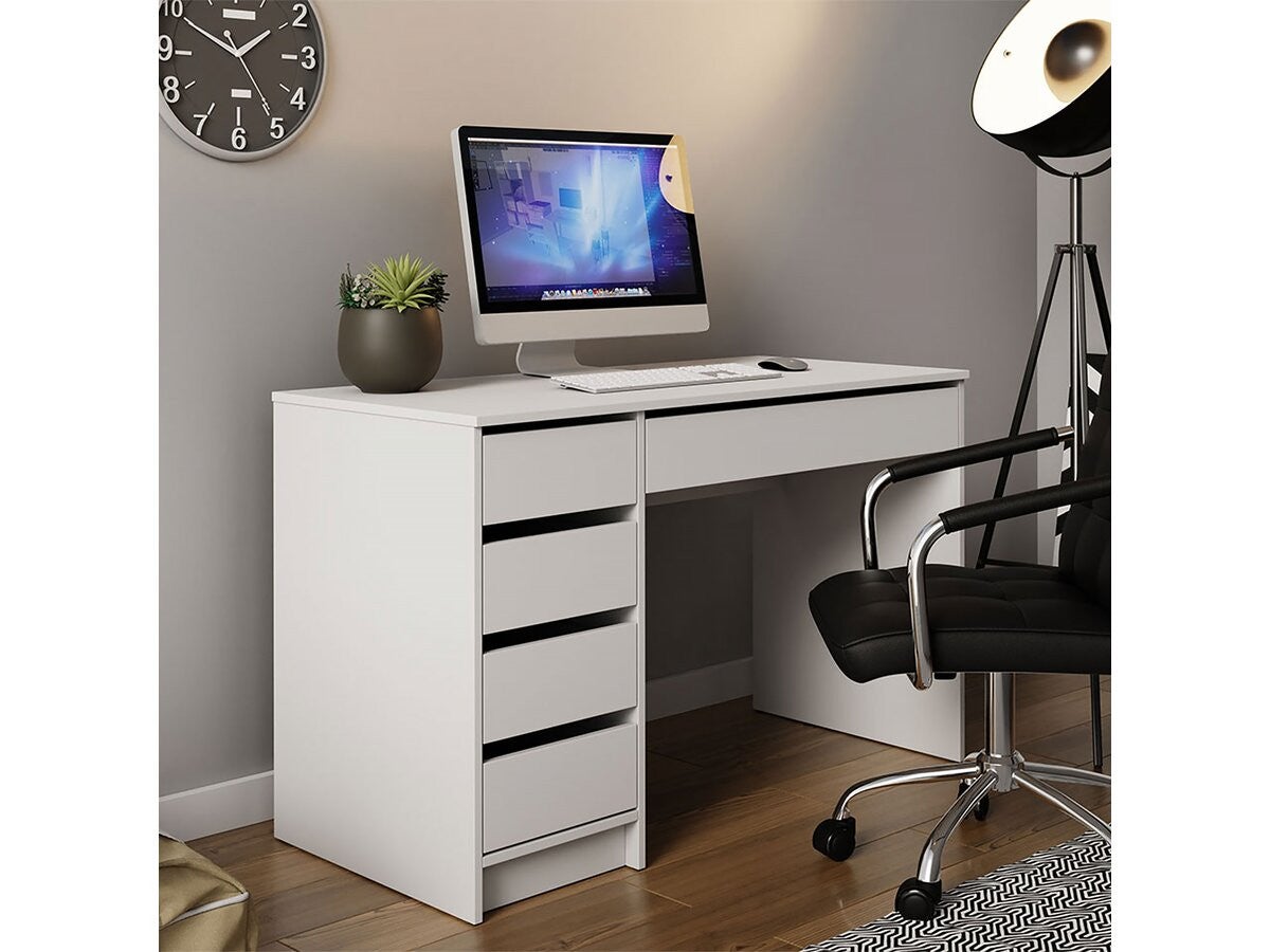 Bureau en bois 5 tiroirs 