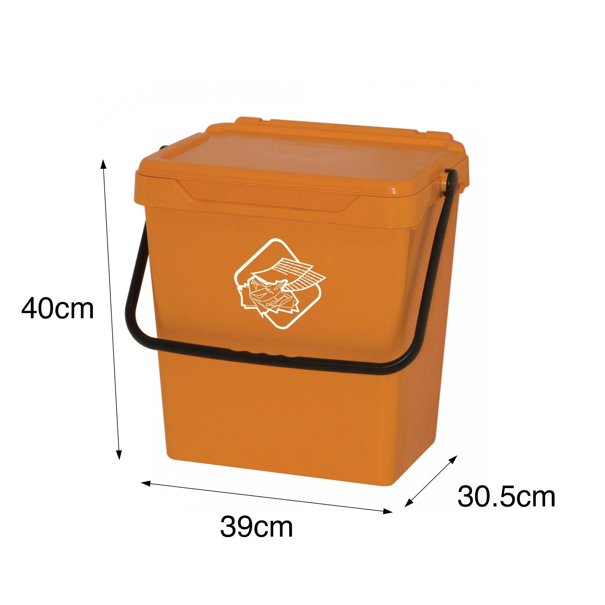 Papelera de polipropileno para recolección separada, contenedor de residuos 30L, 100% Made in Italy, 40x31h39 cm, amarillo - 3