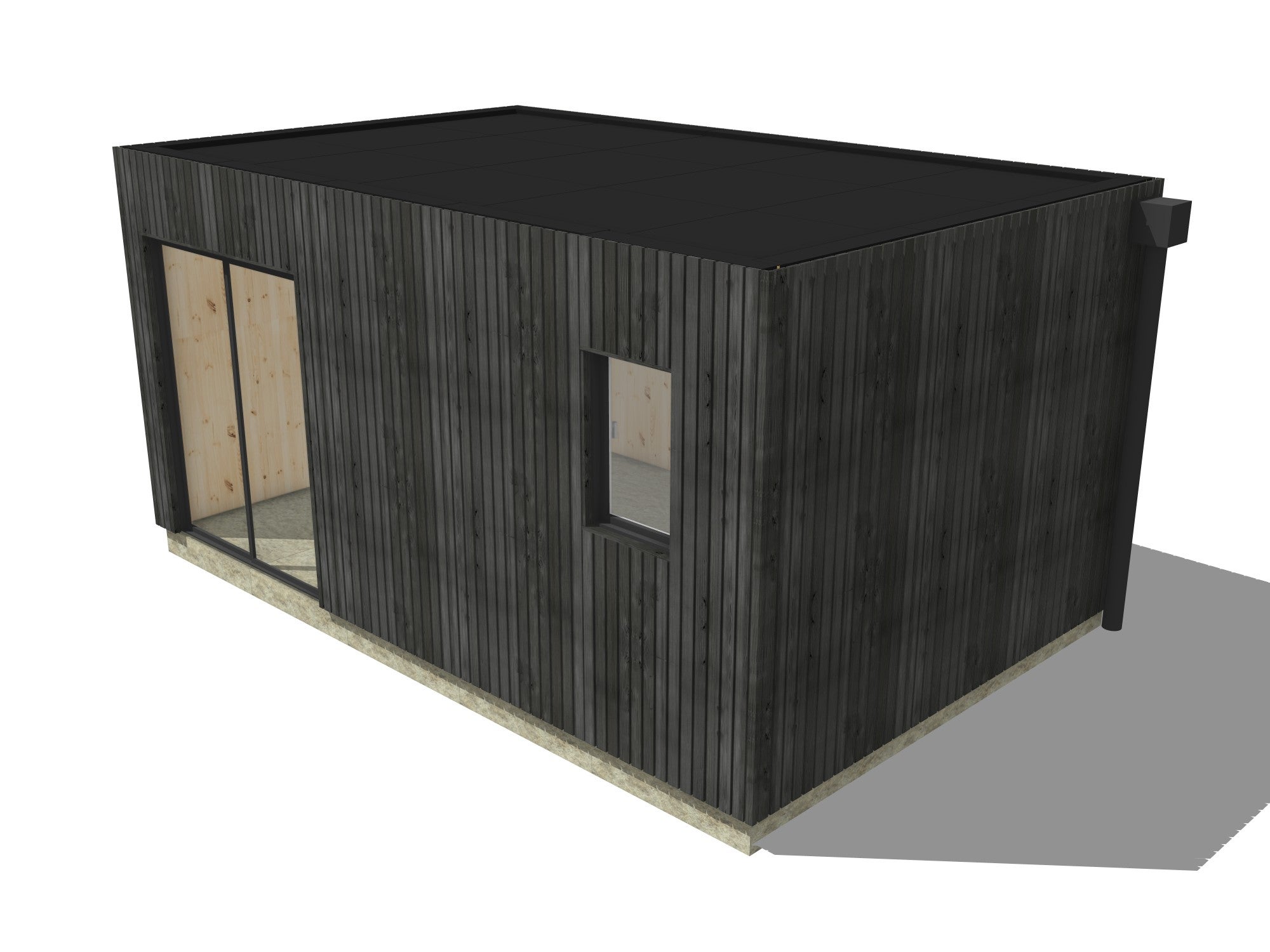 Bureau de jardin ossature bois en bois 5,5 x 3,5 x 2,7 m - 2
