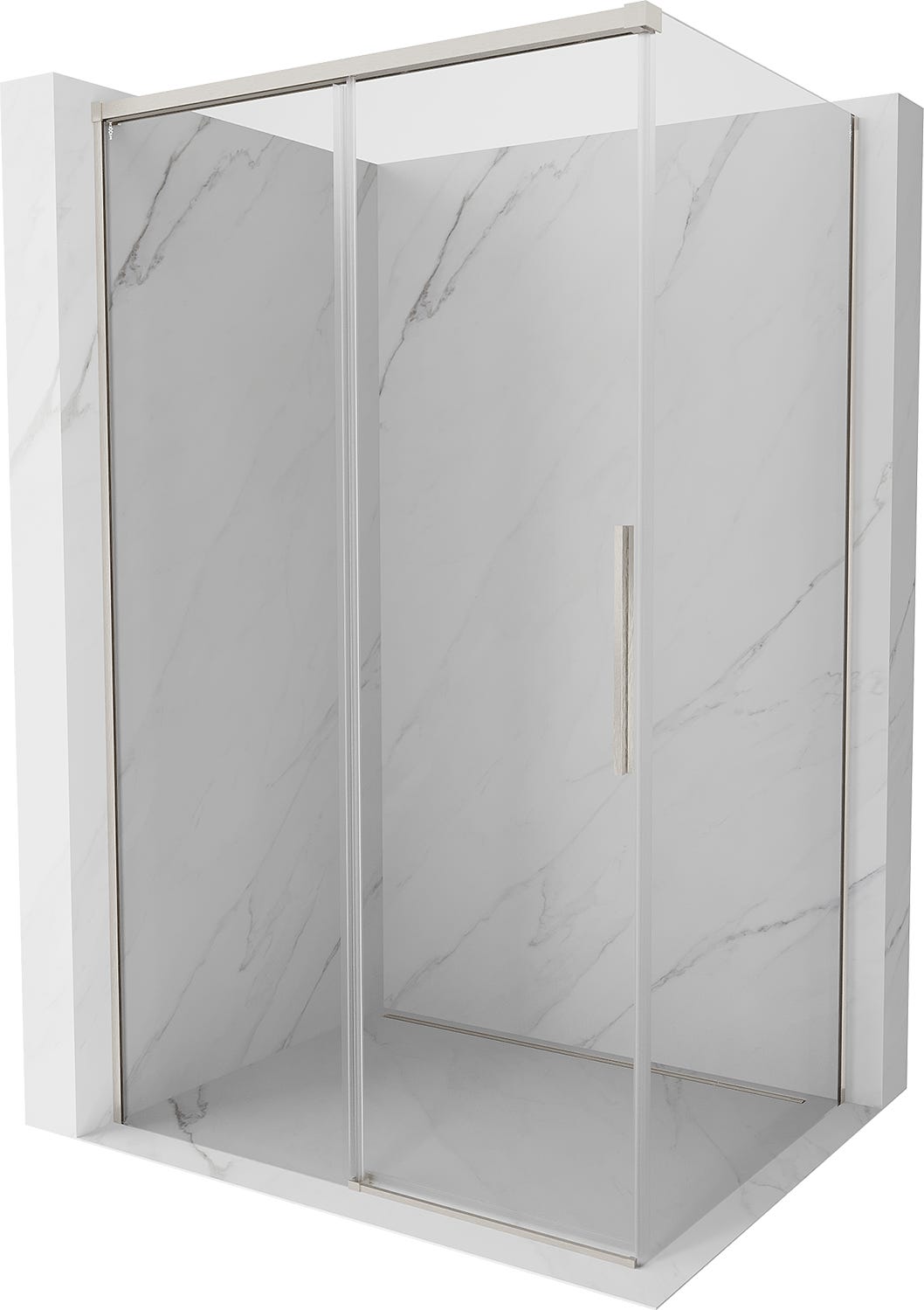 Rose Rox Mexen Rox cabine de douche coulissante 90 x 70 cm, transparent, or rose ...