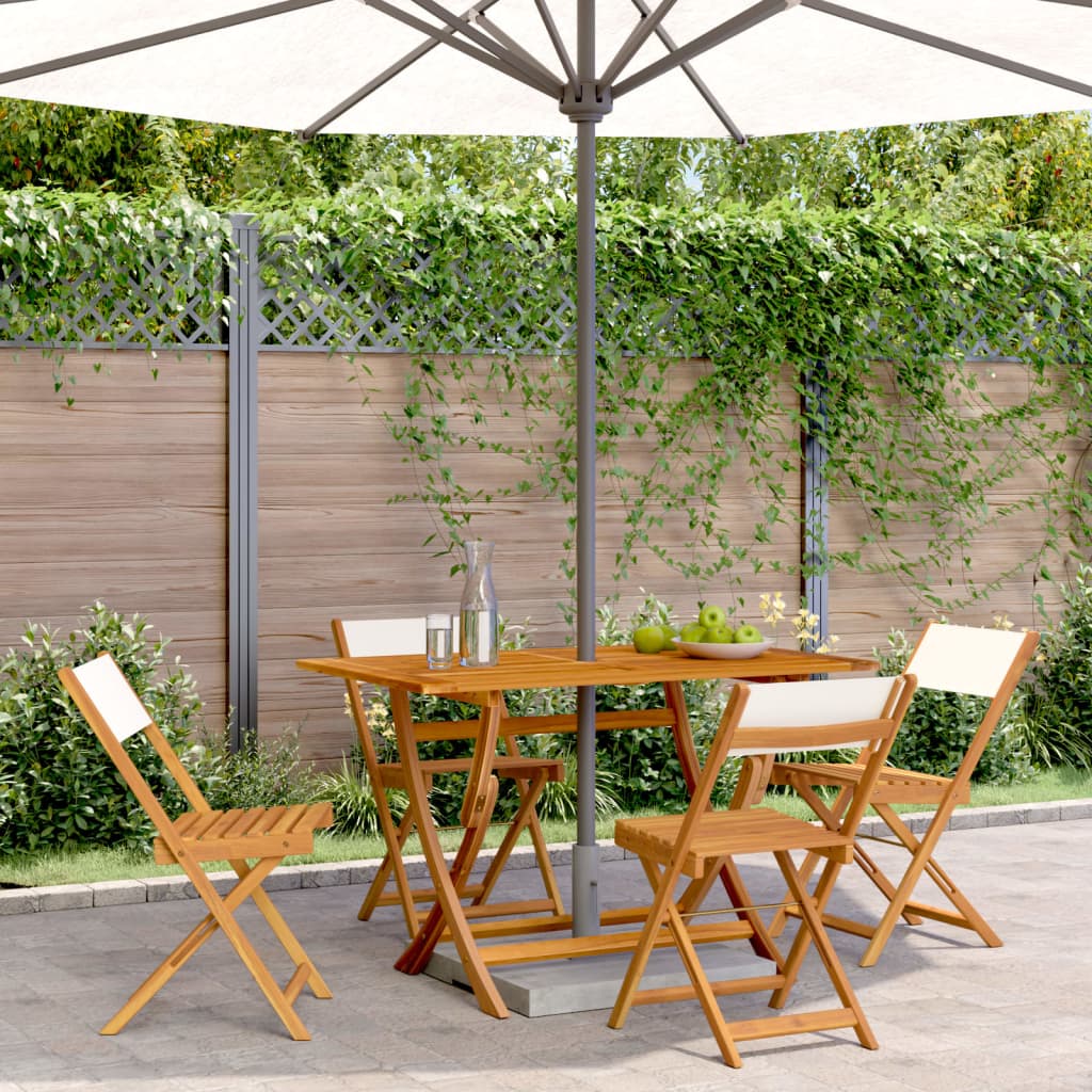 Chaises de jardin pliantes lot de 4 tissu et bois massif | Leroy Merlin