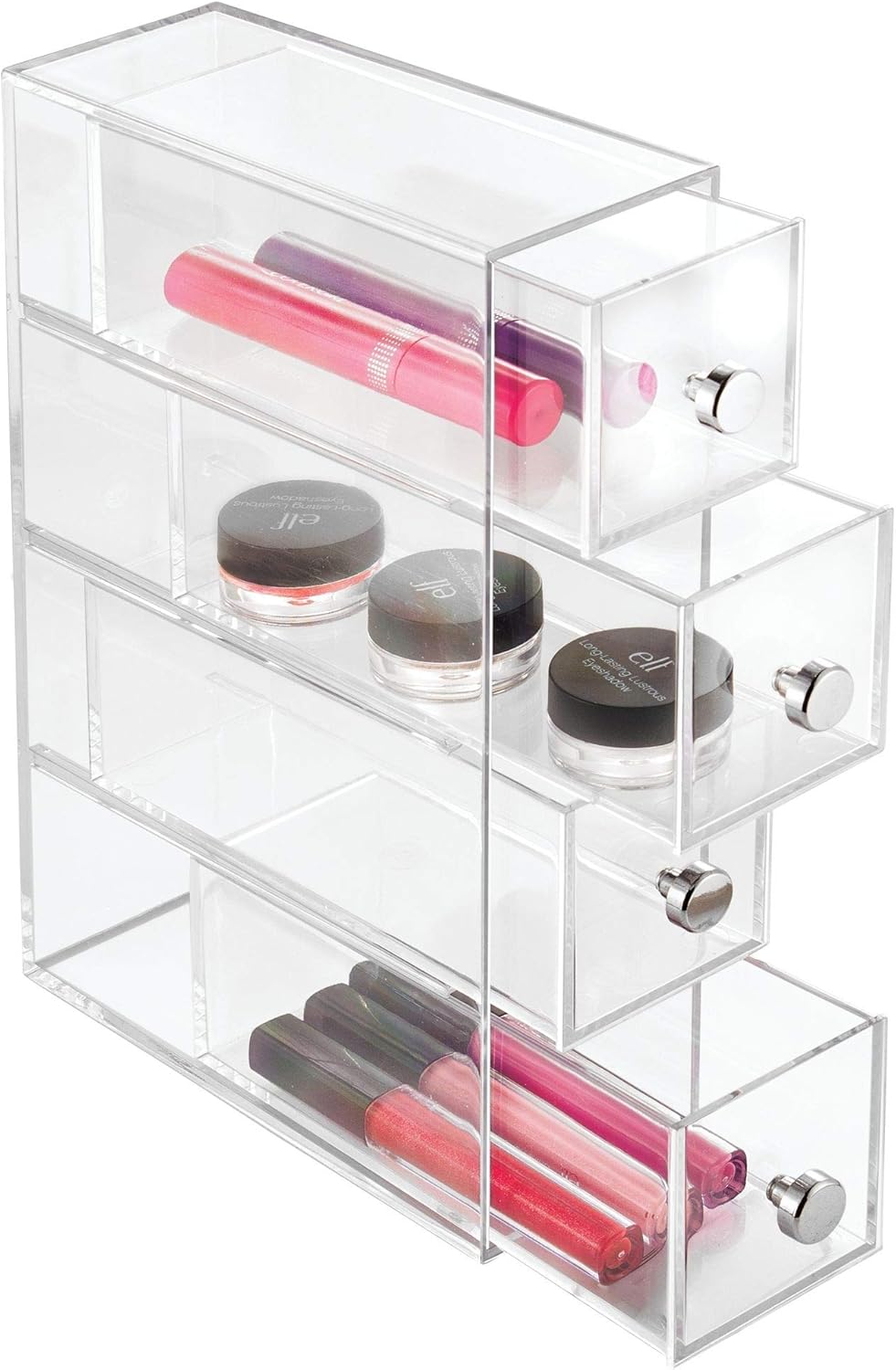 Set Di 4 Scatole Portaoggetti In Plastica Trasparente Con Manici Neri – Contenitori Rettangolari - 4