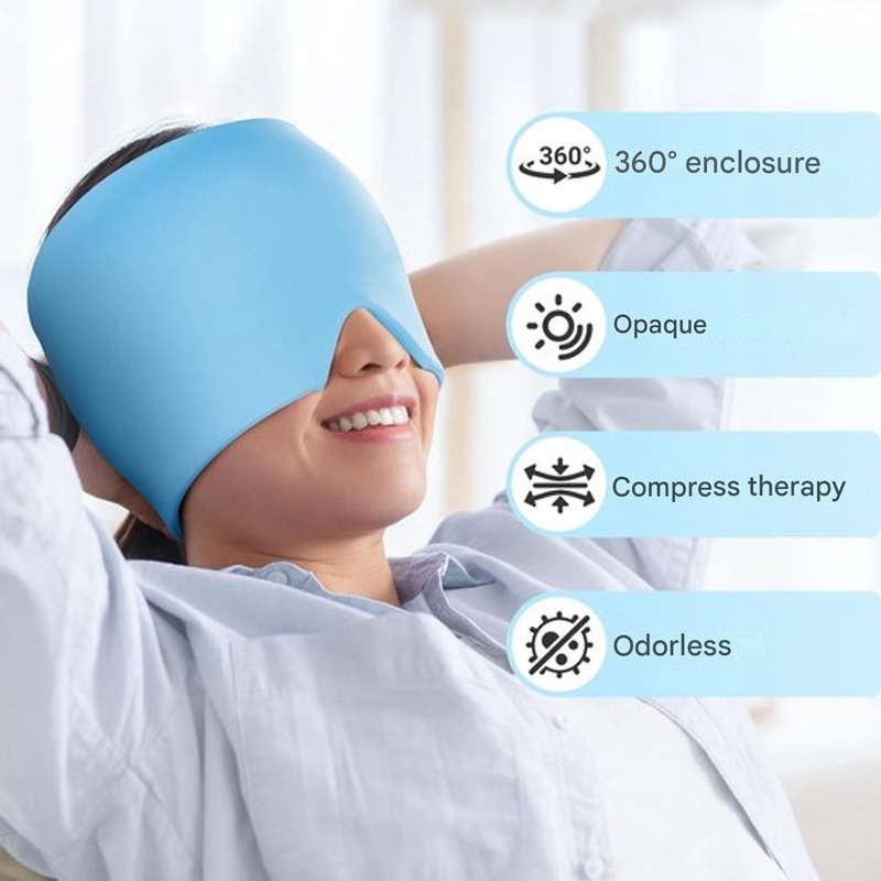 Masque pour les yeux - Masque anti-migraine - Masque rafraîchissant pour les yeux - Soulagement des maux de tête - Masque oculaire en gel - 4