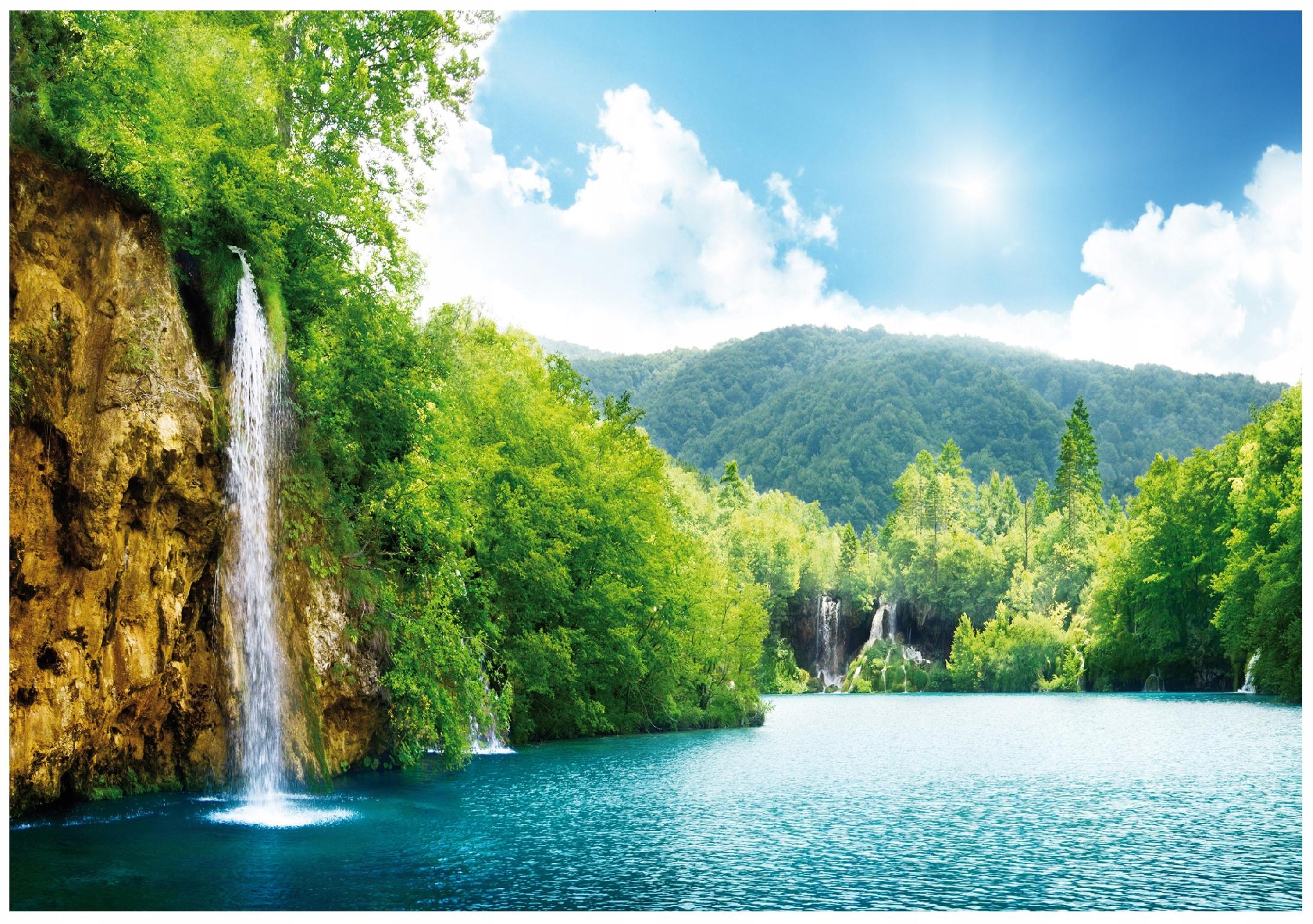 Fototapeta Wodospad Las Natura 300x210 cm Tapeta Do Sypialni Salonu Kuchni Na Flizelinie