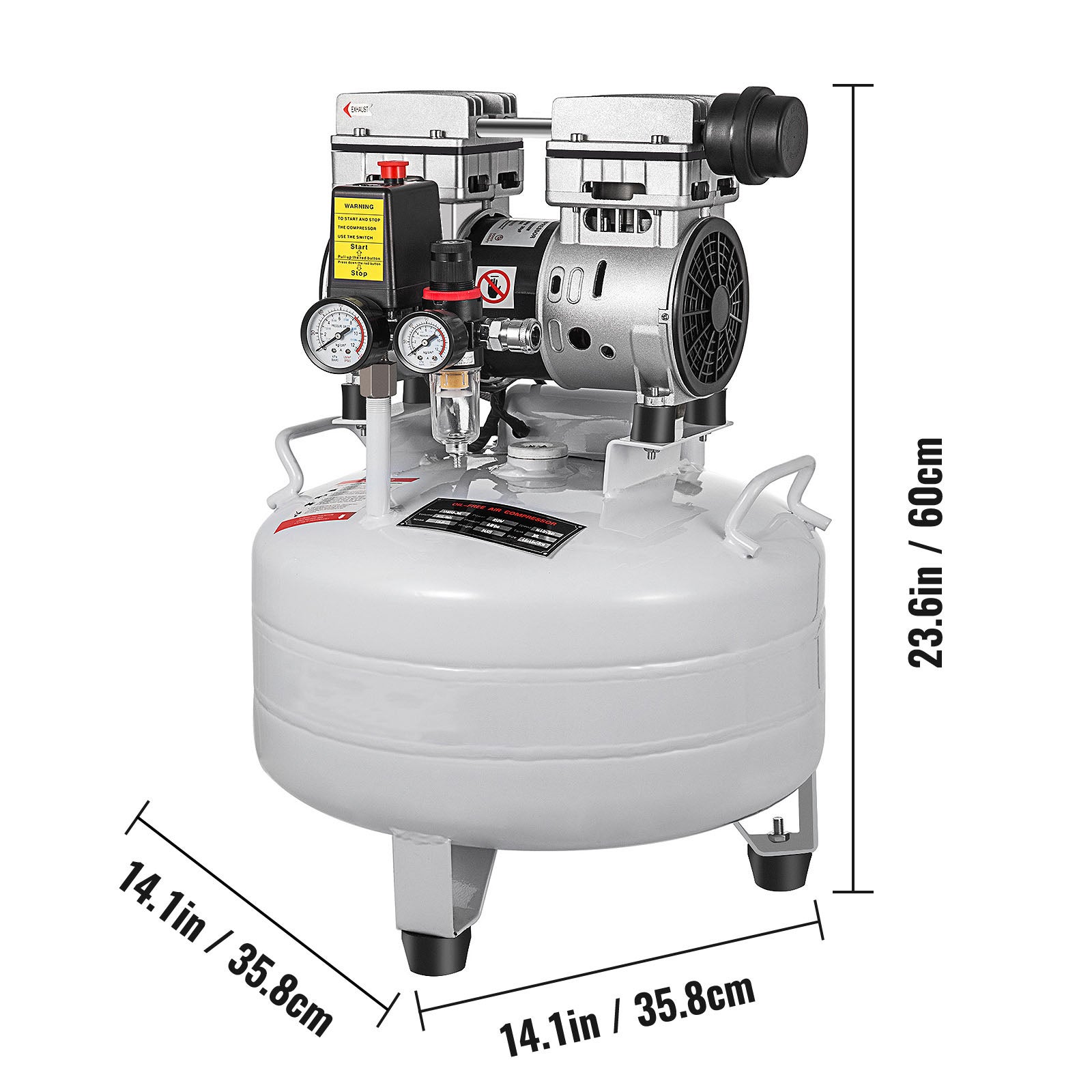 Compresseur D'Air 30L VEVOR - Sans Huile, 850W, Silencieux - Gonflage Pneus, Outils