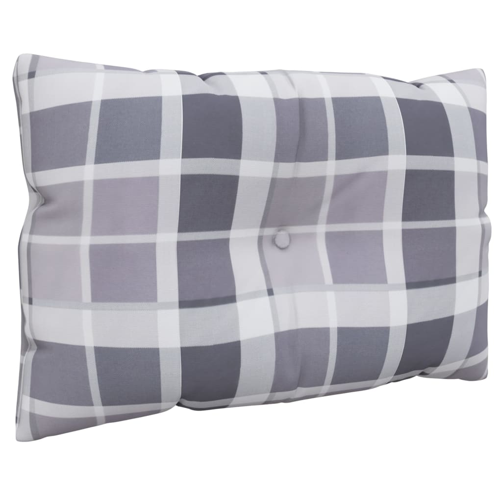 Maison Exclusive - Cojines para palets 2 unidades tela a cuadros gris - 4