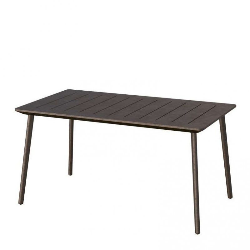 Table De Jardin Rectangulaire 158x78 Cm Oliver En Résine Renforcée Fibre De Verre - Anthracite
