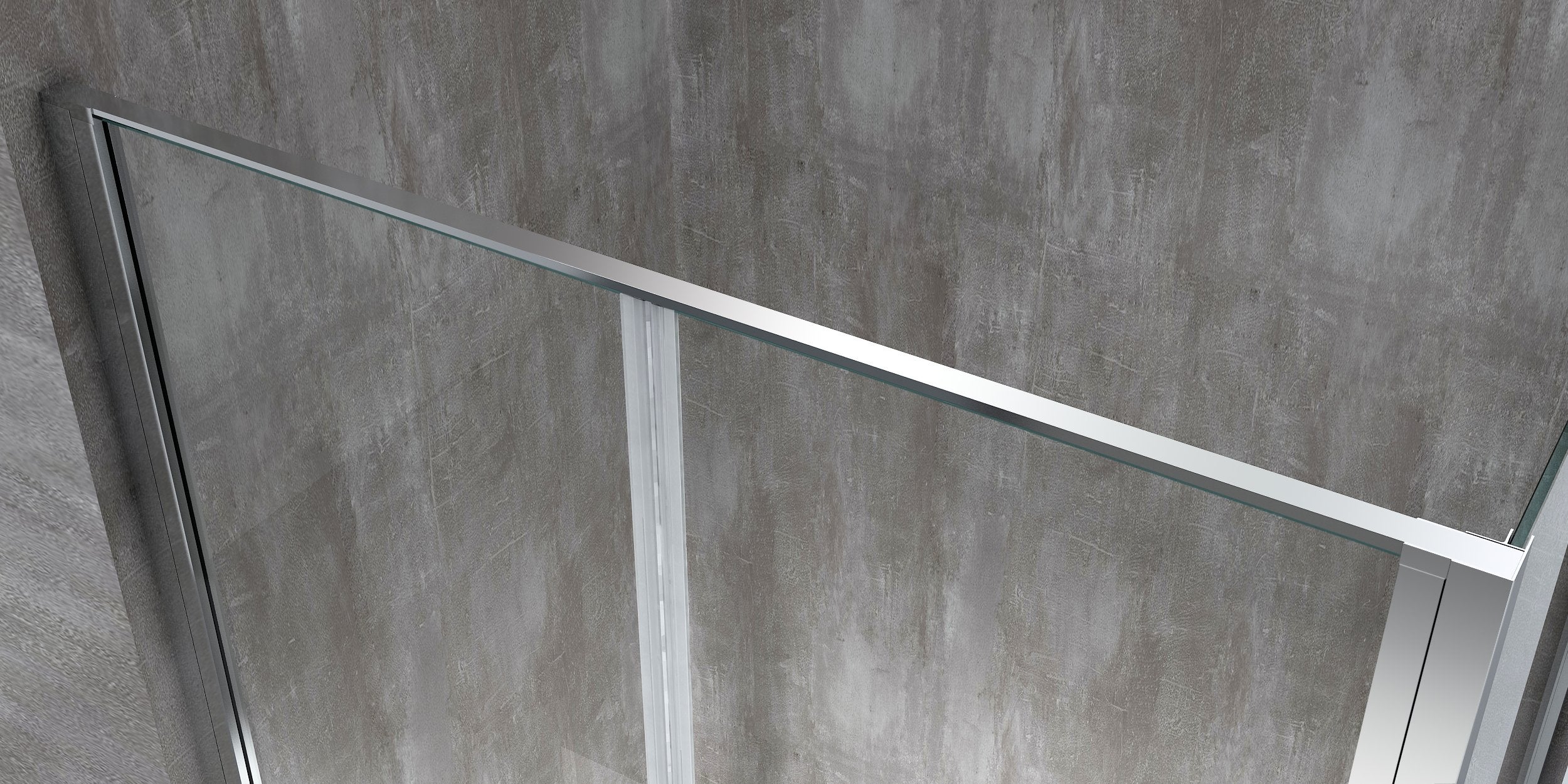 Douche de 6 mm avec un paroi fixe laterale et porte type saloon (receveur non inclu) – 77,5-80 fixe x 87-90 saloon - 4