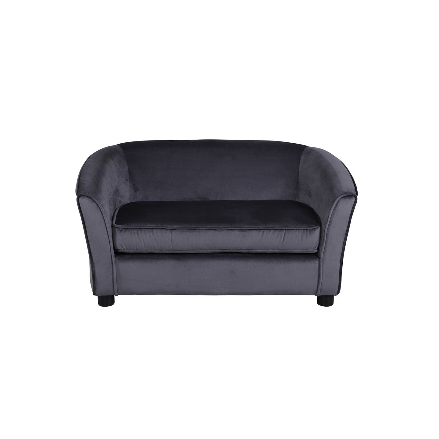 Velvet sofa 2 osób do dzieci szary.