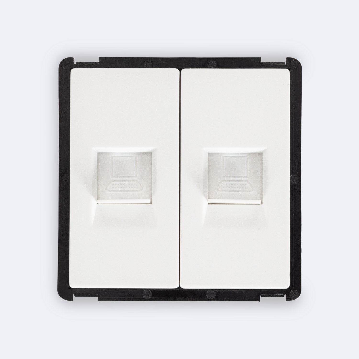 Prise Internet RJ45 Cat 6 Double Modern - Blanc - PC - 2