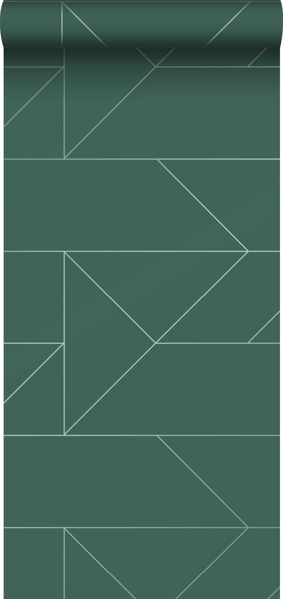 Tapeta linie graficzne ciemnej zieleni - 53 cm x 10.05 m - ORIGIN