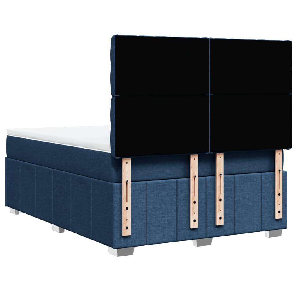 Sommier à lattes de lit avec matelas Bleu 160x200 cm Tissu — COMFORTXL - 6