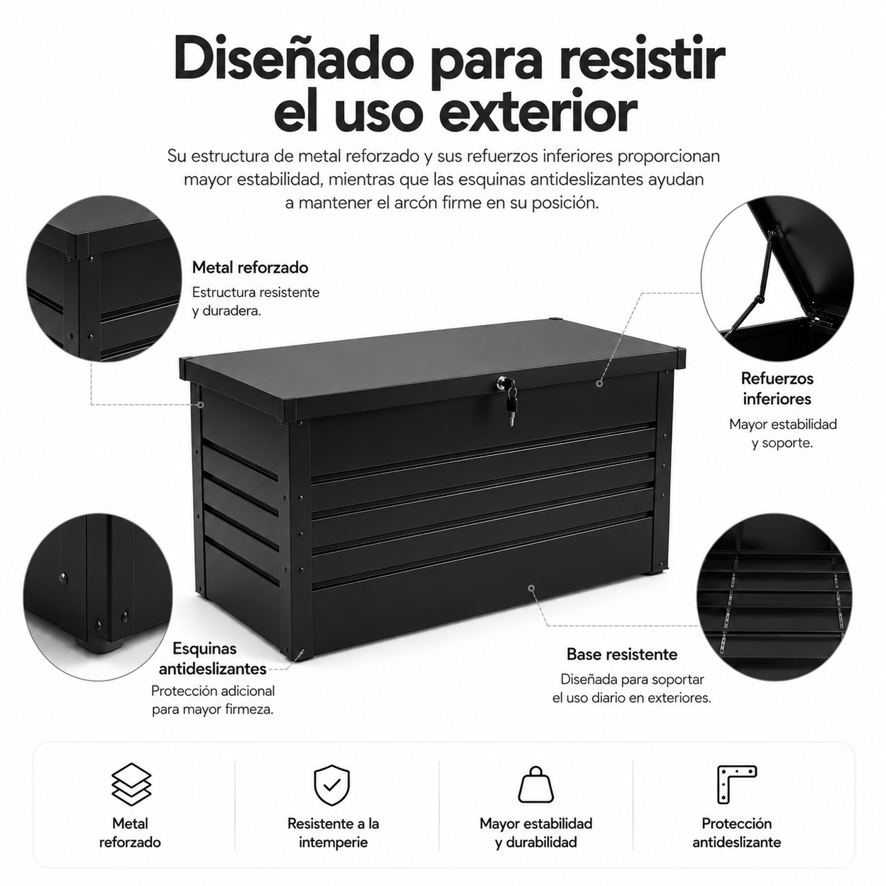Arcón Metálico Exterior Con Tapa Hidráulica Y Cierre Con Llave - 5