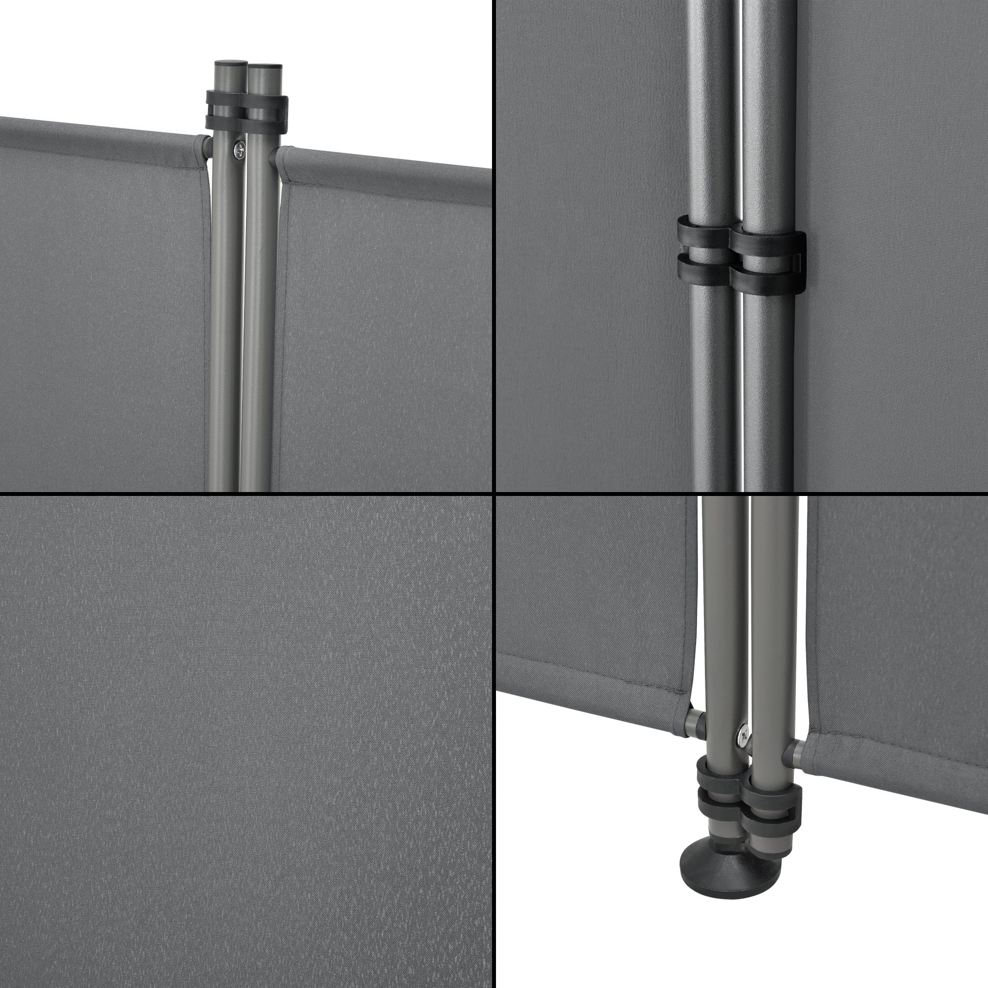 Brise-vue Modica à 4 Panneaux Polyester 215 x 170 cm Gris Ardoise [pro.tec] - 7