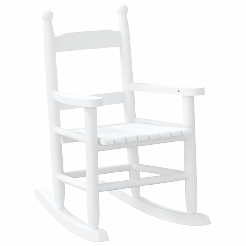 Chaise à Bascule Enfant 3 Ans+ - Accoudoirs, Poche Latérale, Structure Acier, Repose-pieds Réglable - Portée 250 Kg, Blanc - 3