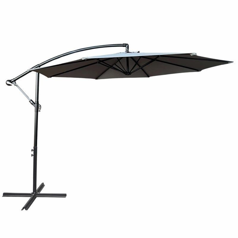 Parasol ogrodowy ASTER ochrona UV w kolorze jasnoszarym waga 12,1 kg wymiary 300x300x45 cm