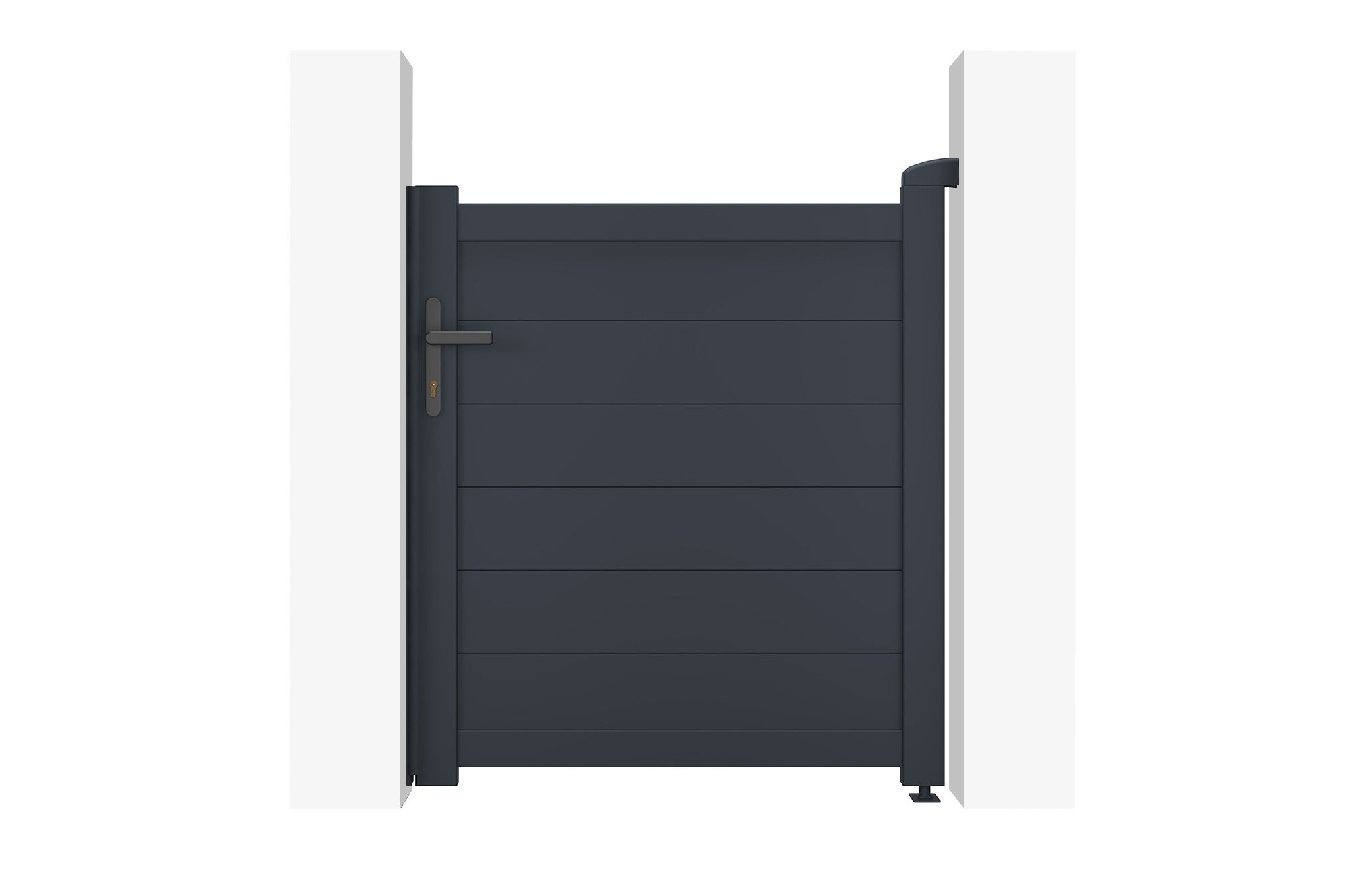 Portail battant 3m EIGER H.115cm + Portillon 1m EIGER H.115cm aluminium gris - 4