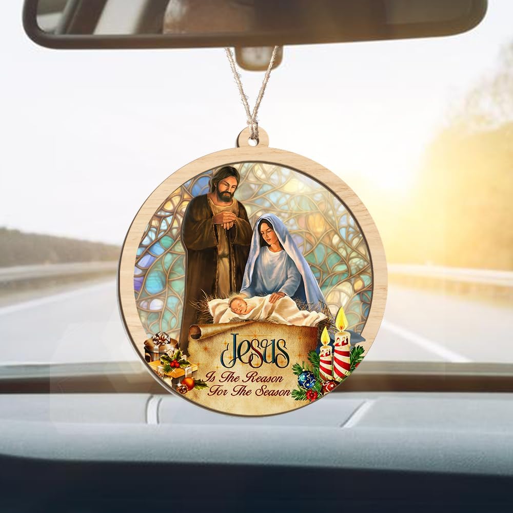 1 pz ornamenti natalizi - regali religiosi, presepe, spirituali, regali di fede cristiana - ornamenti decorativi per l'albero di Natale - 4