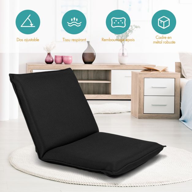 Chaise De Sol Portable En Bambou - Fauteuil Tatami Japonais à Dossier Inclinable Phyllostachys Pubescens