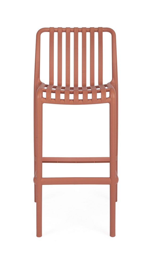 Tabouret d'extérieur en polypropylène résistant aux UV, rouge - 3
