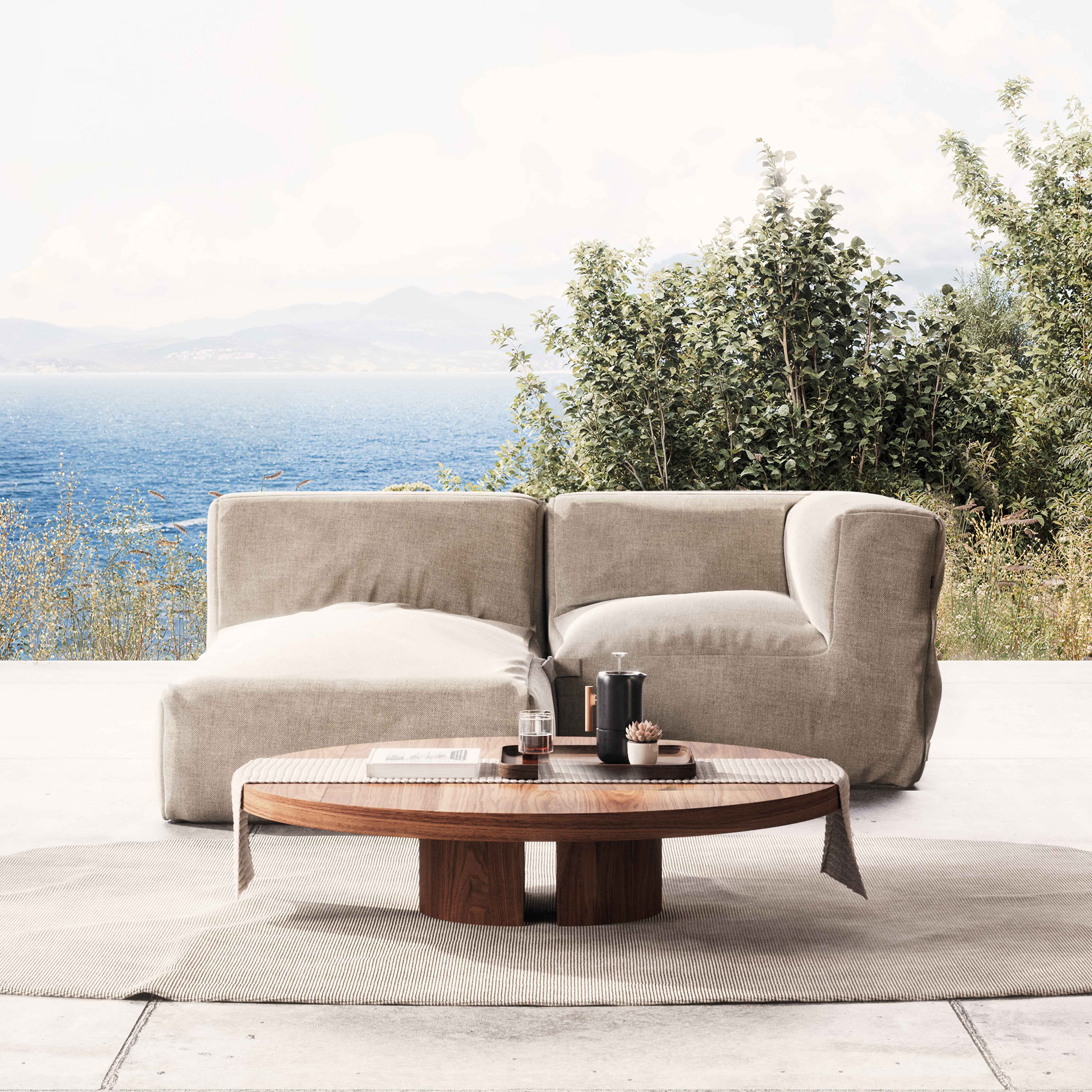 Oviala  Mueble De Jardín Modular Con 1 Sillón Esquinero Y 1 Chaise Mixi Beige , Leroy Merlin