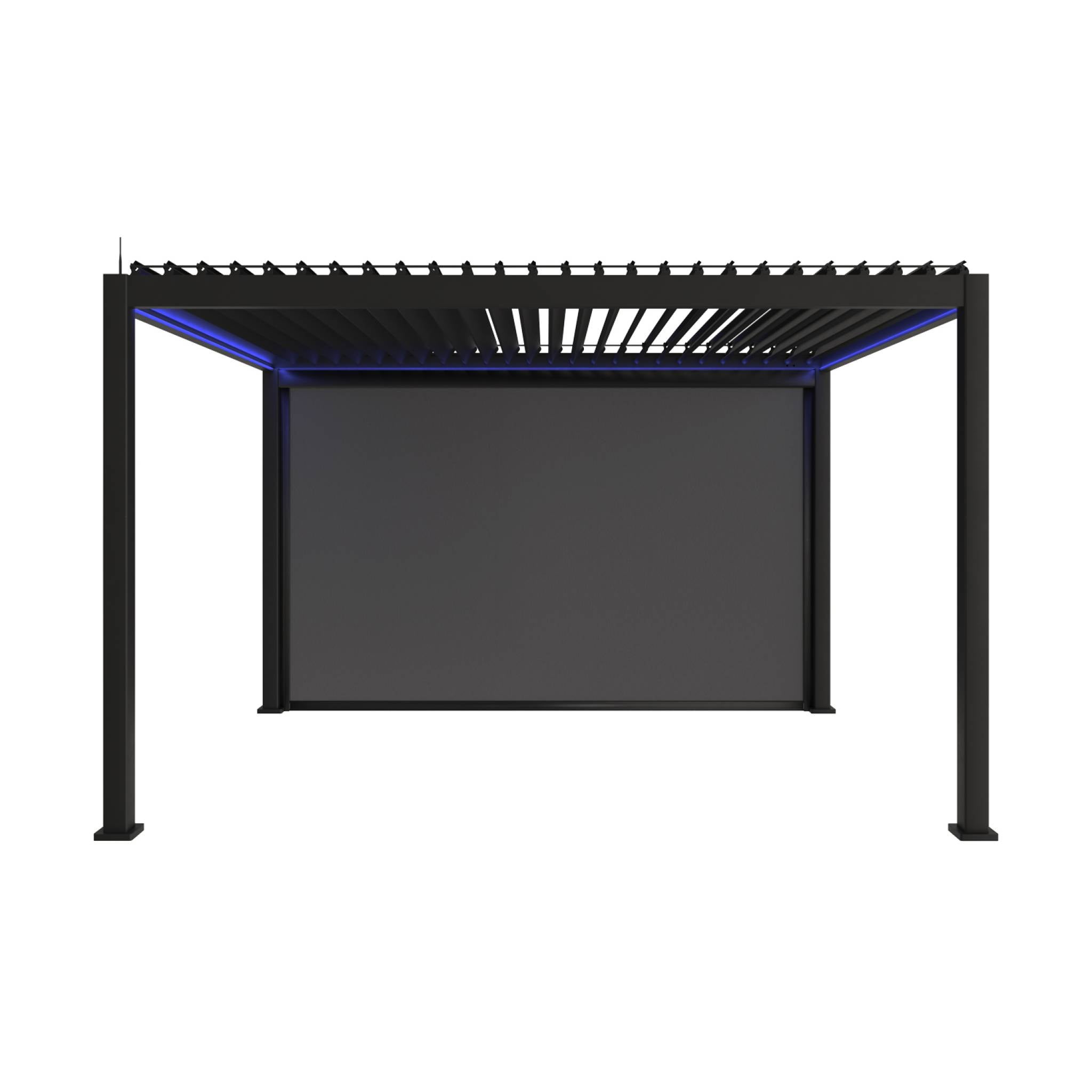 Pérgola bioclimática elétrica 3x4 com iluminação LED + toldo 4m, Triomphe 3x4m LED + acessório, Antracite, 300x400x300 cm - 2