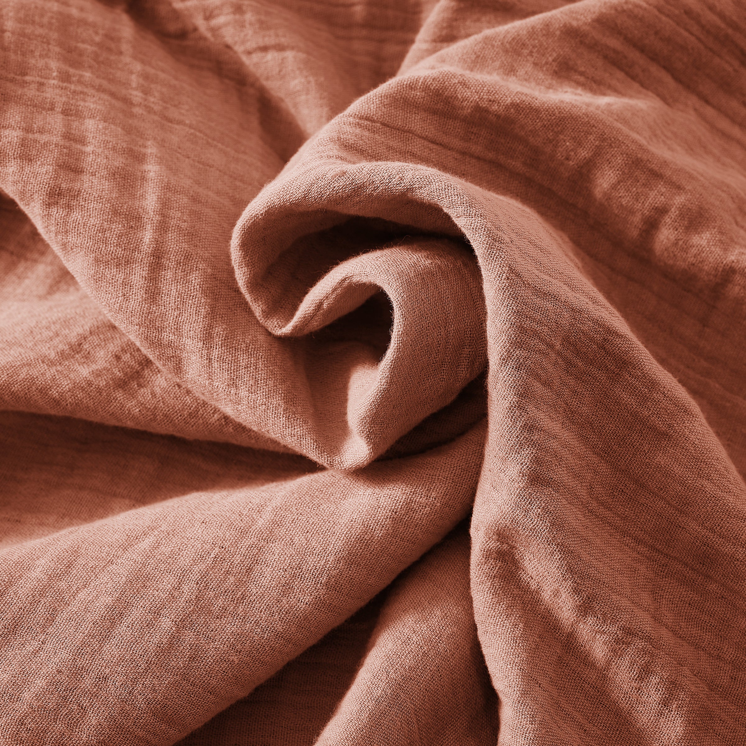 Drap-housse 160 x 200 cm – Double Gaze de Coton 125 g/m² – Gaïa Terracotta - 4