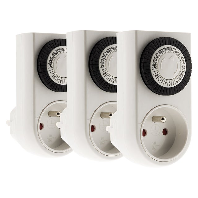Lot de 3 mini programmateurs mécaniques - Blanc - Otio