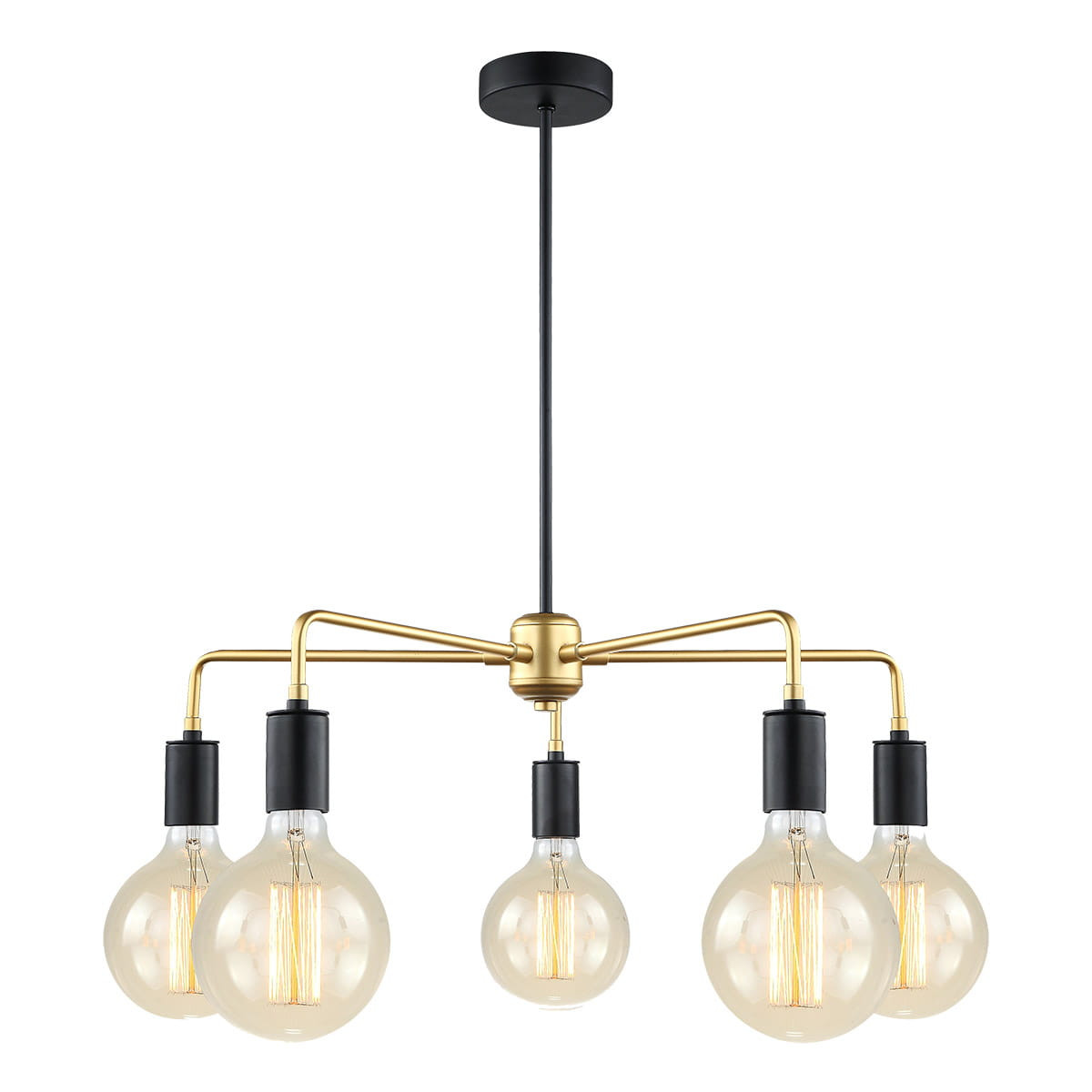 Lampa wisząca Malene czarno-złota 5 x E27 x 40W wym:60x60x60cm Italux