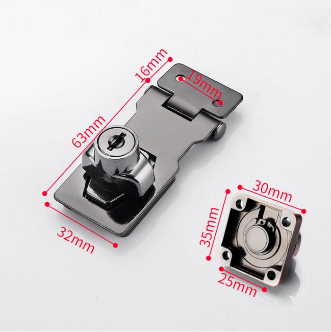 Lucchetti Per Armadi Con Chiave - 2 Pezzi Con 6 Piastrine Di Blocco, Serrature Per Cassette Postali E Mobili - Foto 7