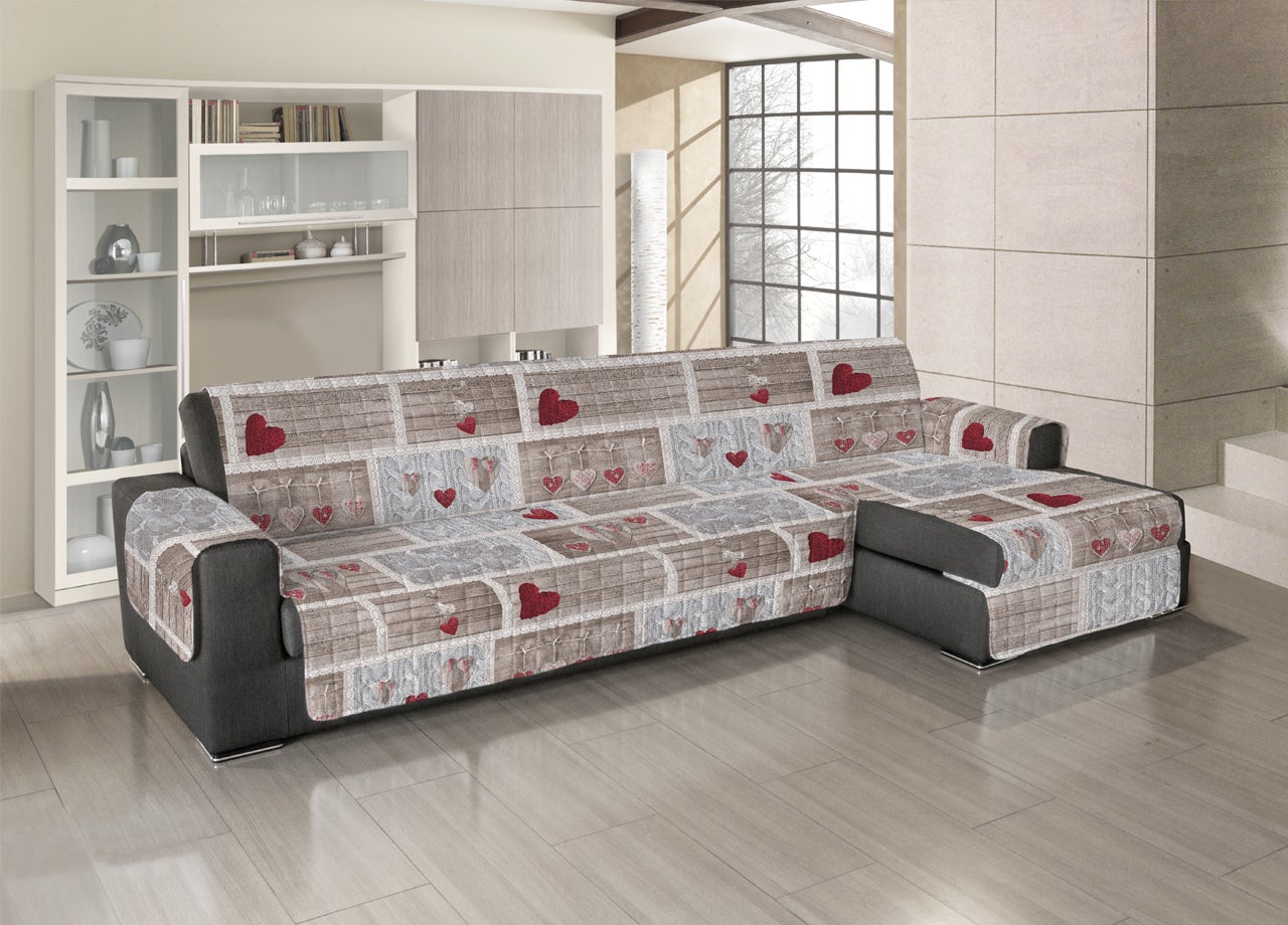 Confezioni Giuliana Copripoltrona Trapuntato 1 Posto Love Tirolo Shabby Rosso - Made In Italy