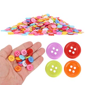 50 Bottoni Da Cucito A Forma Di Fiore In Resina, 14 Mm, 2 Fori - Rosa - Per Sartoria, Rammendi E Decorazioni Fai Da Te