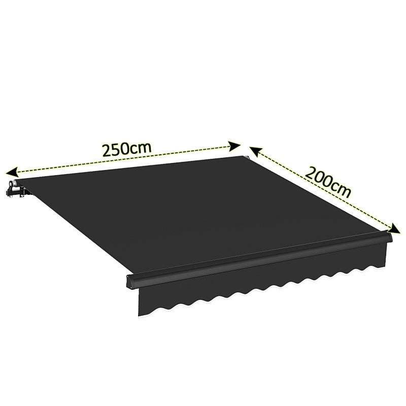Store Banne mural articulé Store Électrique Rétractable Protection UV50+ 2,5x2 m Aluminium Cadre Anthracite Utilisation Extérieure - 2