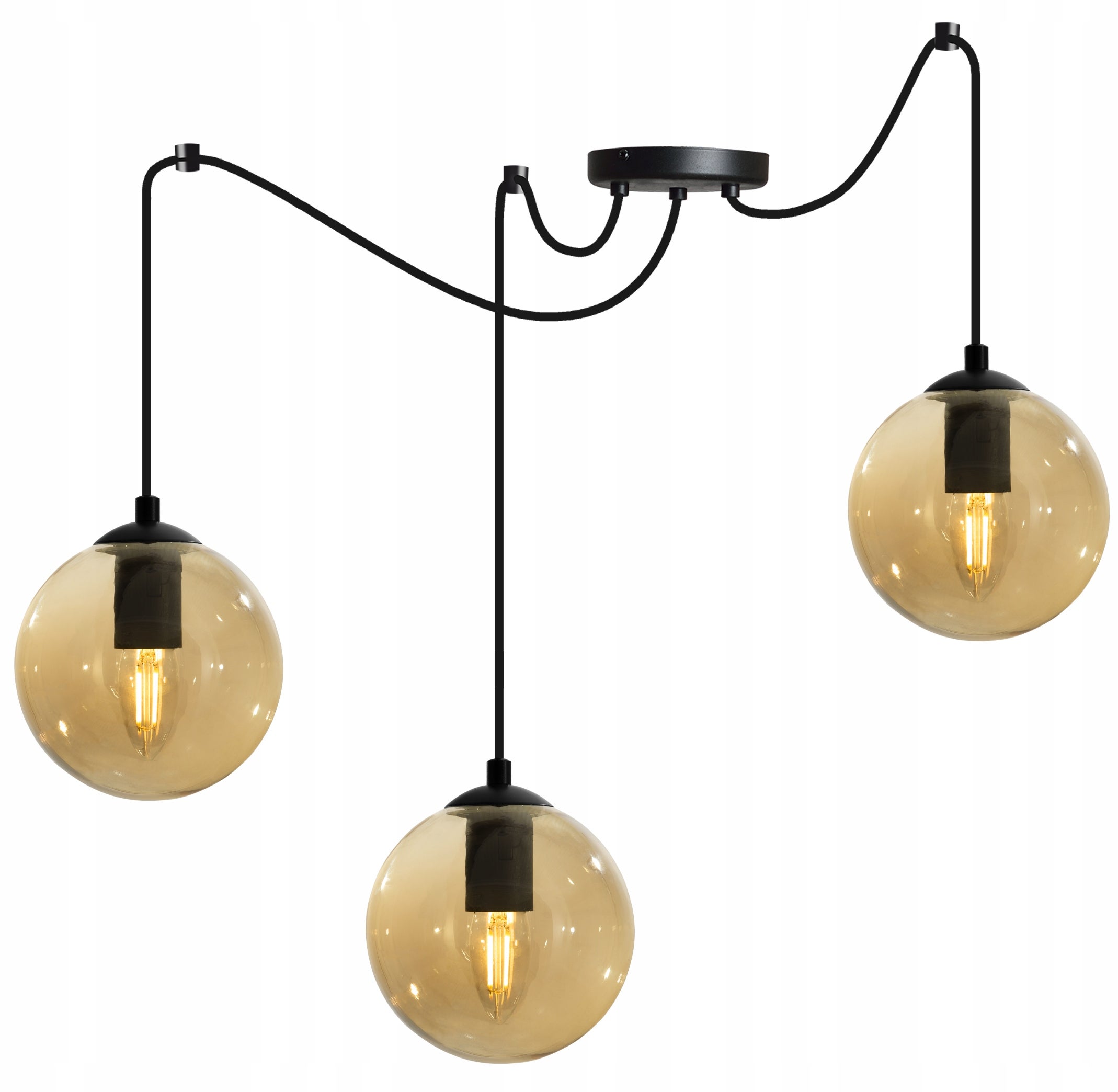 Lampa sufitowa wisząca Spider Paris boho 3xE27 abażur kula miodowa Light Home LH
