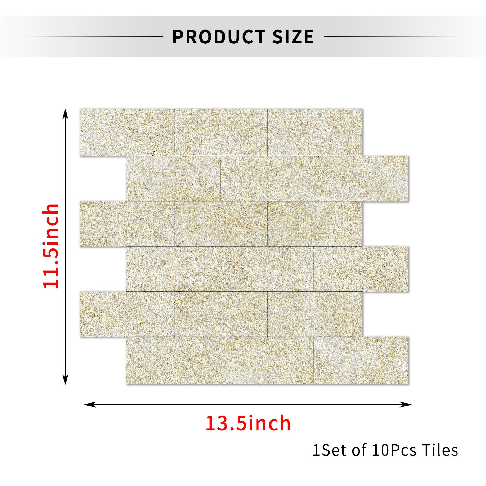 Crédence Adhésive Carrelage Jaune Clair - 10 Panneaux Décoratifs Imperméables pour Mur de Cuisine, Îlot Central et Encadrement de Cheminée - 2