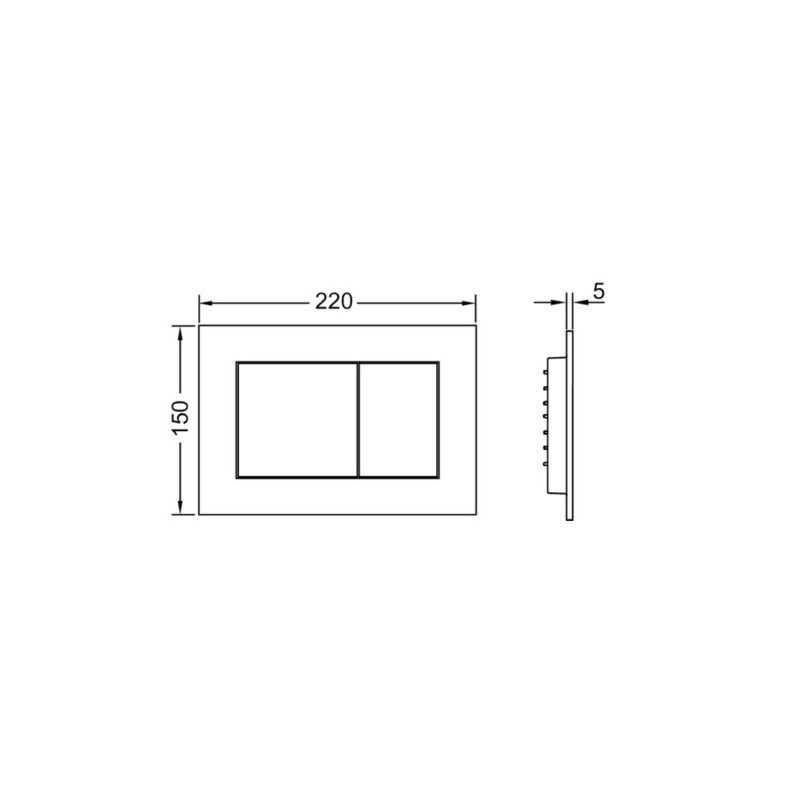 TECEnow Plaque de commande double touche, Blanc brillant (9240400) - 2