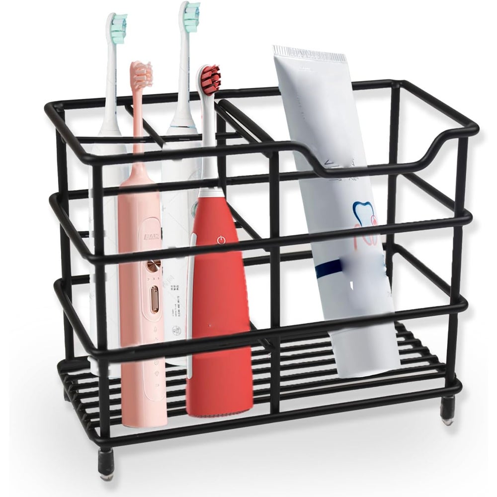 Joseph Joseph Duo Porte-Brosse à Dents Détachable – Organisateur Salle De Bain Compact Blanc, Idéal Pour Brosses Manuelles & Électriques + Dentifrice