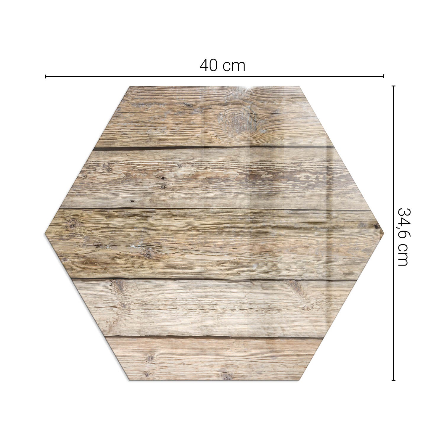Ochronna szklana podkładka pod kominek - 40 cm - Tekstura drewnianych desek - TULUP - 2