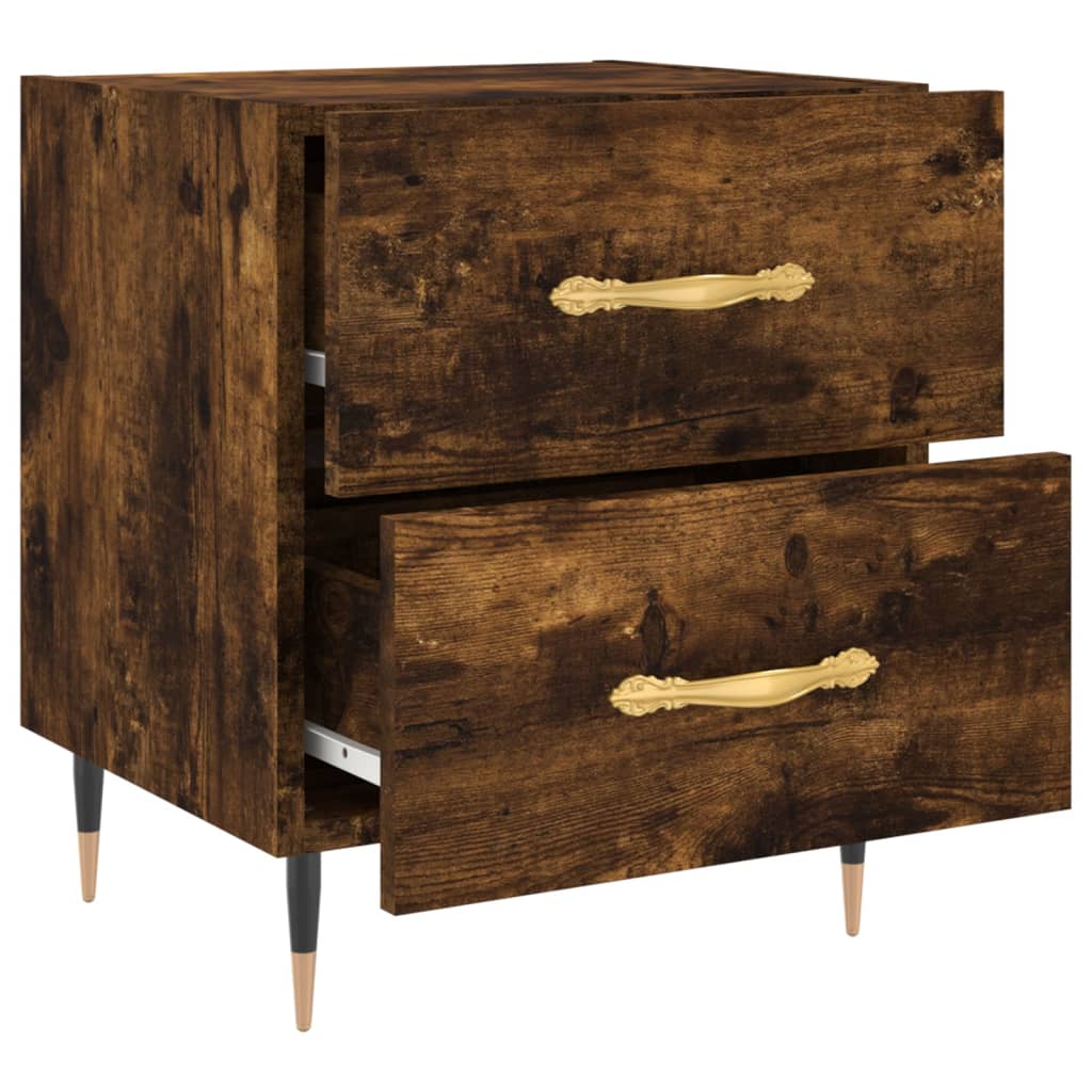 Maison Exclusive - Table de chevet chêne fumé 40x35x47,5 cm bois d’ingénierie - 5