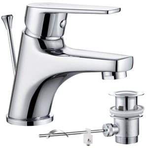 Cecipa max Robinet de Salle de Bain avec Tirette, Mitigeur de Lavabo avec Garniture de Vidage,Robinet de Lavabo avec Bec Hauteur 57mm,EU Modèle