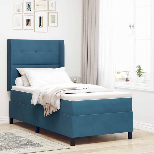 VidaXL Divano Letto In Velluto Singolo 100x200 Cm – Blu, Grigio, Verde, Rosa, Nero O Giallo | Letto Da Giorno Moderno Per Ospiti