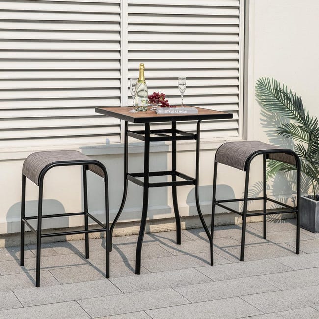 COSTWAY Set Di 2 Sgabelli Da Giardino,Sgabello Da Giardino In Tessuto Texlilene Sgabello Da Bar Da 76 Cm Con Seduta Curva In Tessuto Struttura In Metallo Portata 180 Kg 47 X 47 X 76 Cm 84261988 COSTWAY Set Di 2 Sgabelli Da Giardino,Sgabello Da Giardino In Tessuto Texlilene Sgabello Da Bar Da 76 Cm Con Seduta Curva In Tessuto Struttura In Metallo Portata 180 Kg 47 X 47 X 76 Cm 84261988