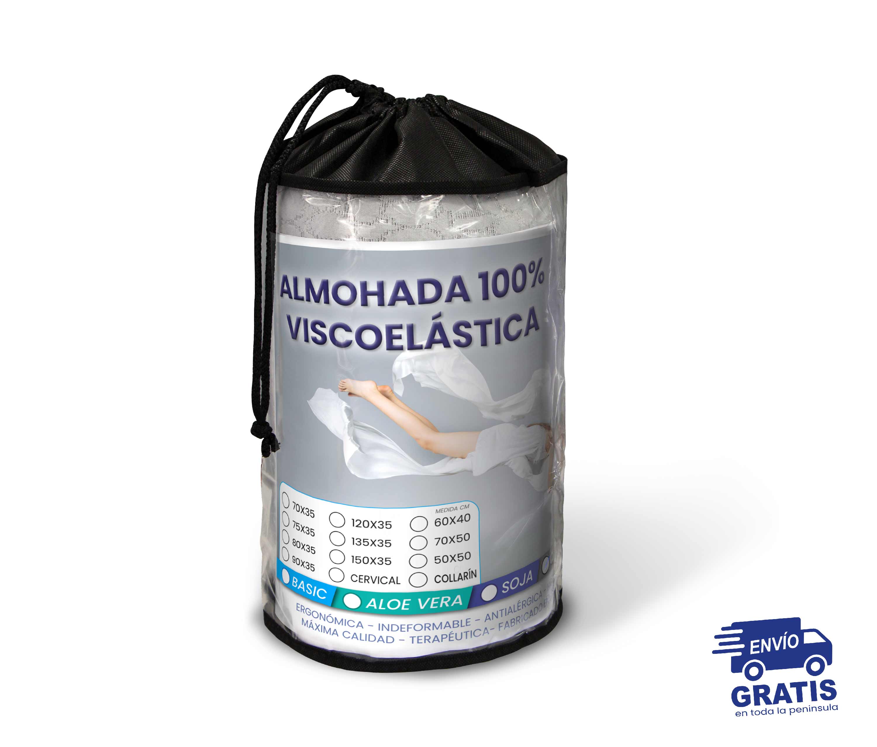 Almohada Visco Carbono de SonnoMattress 90x35 - 2