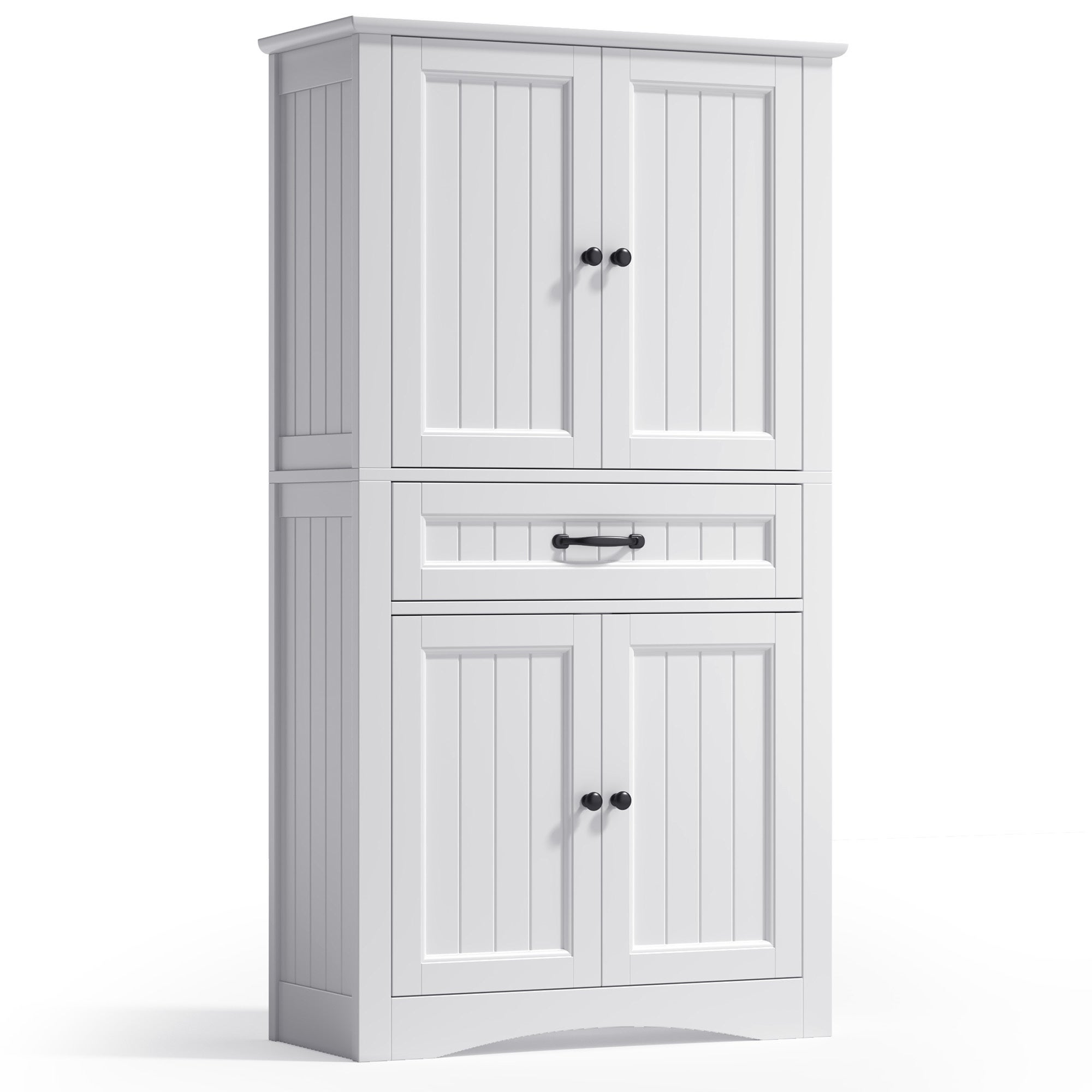 Mobile bagno con 1 cassetto 4 ante ripiano regolabile bianco 73 x 31 x 132 cm Bealife - 2