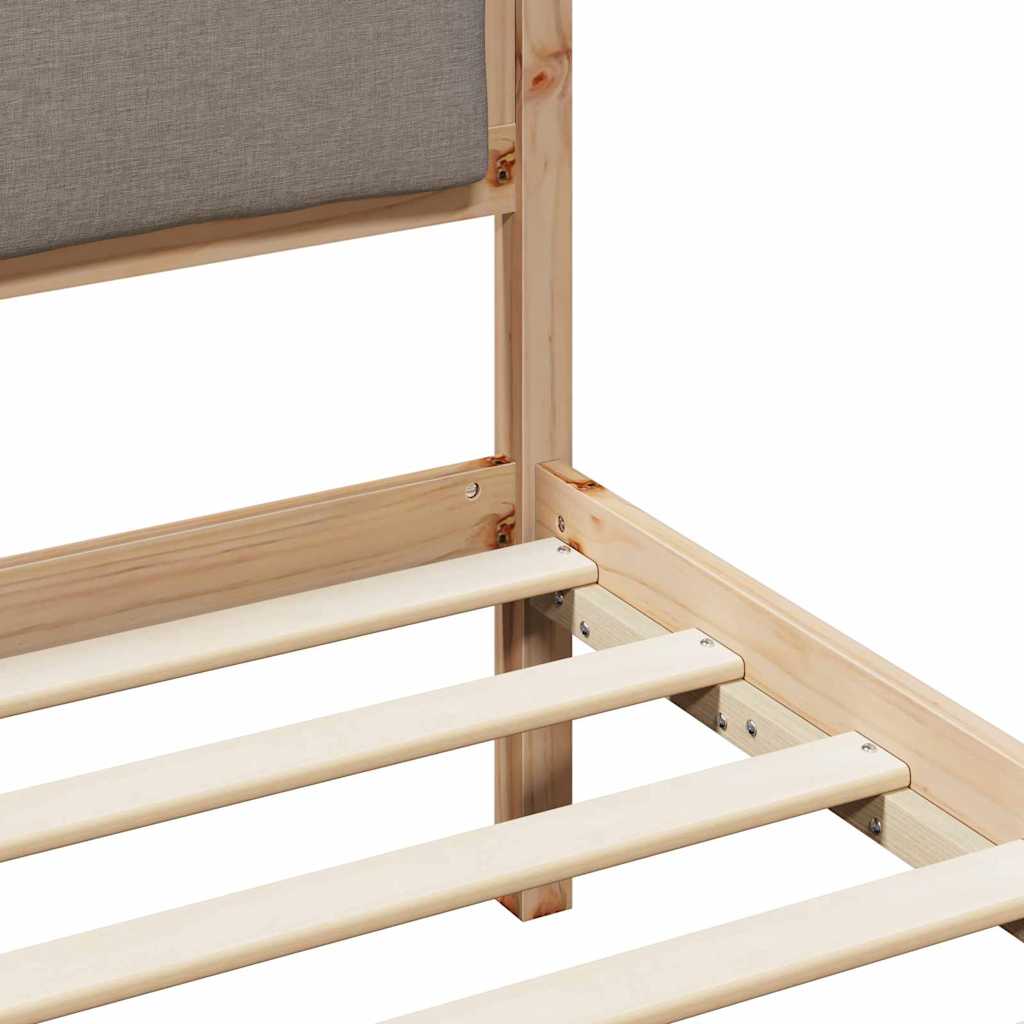 Cadre de lit avec tête de lit en pin massif taupe pour la chambre, 200 × 200 cm - 8