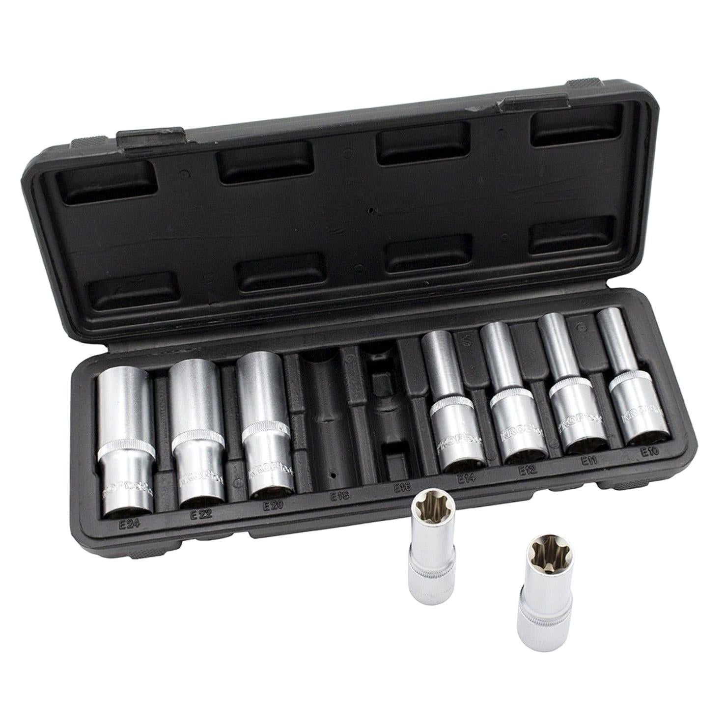 Jeu De 14 Douilles Torx Femelle - Empreintes 1/4, 3/8, 1/2 - Coffret De Rangement - Acier Chrome Vanadium