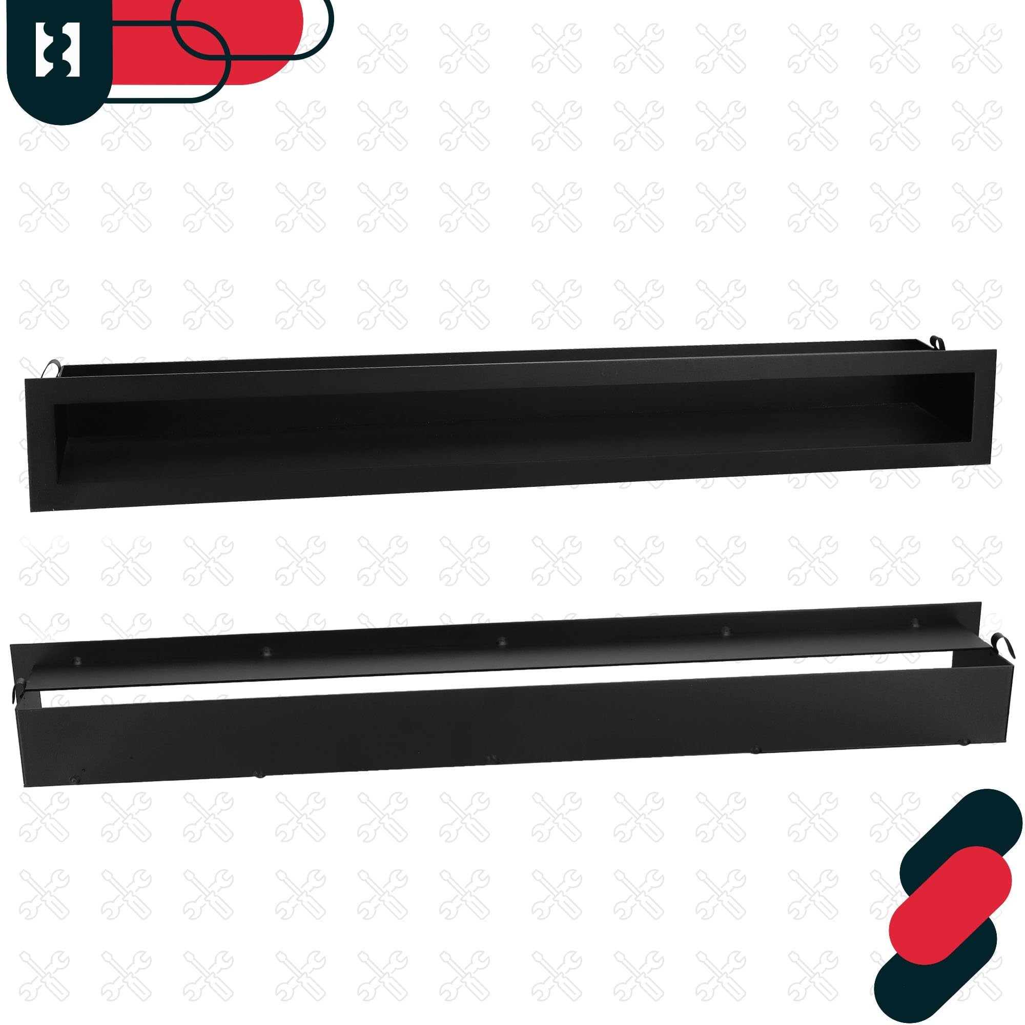 Grille de Ventilation pour Cheminée en Acier 80 cm Noir - Grille Aération - Ventilateur Air Chaud - KOTARBAU - 6