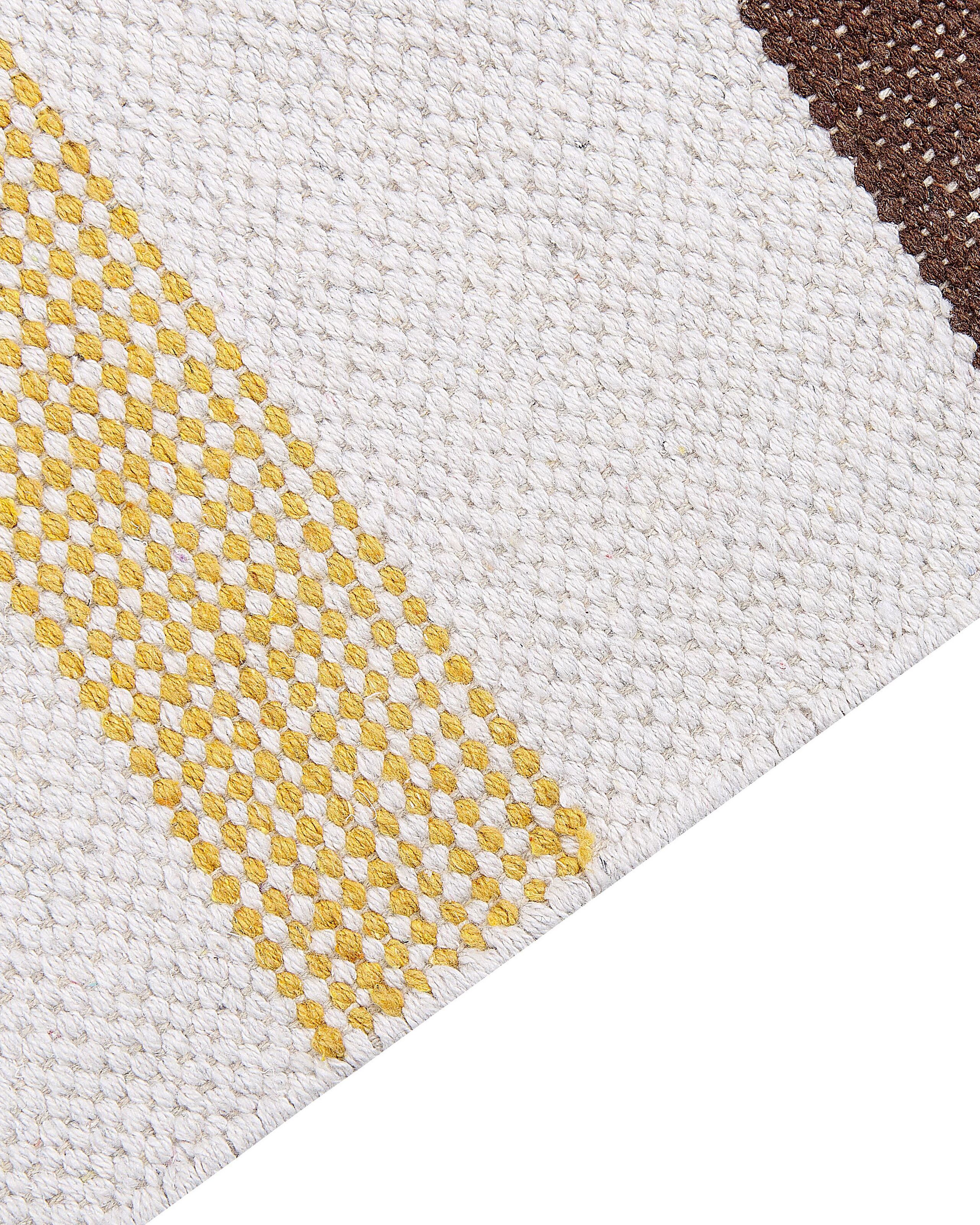 Tappeto cotone marrone e beige chiaro 160 x 230 cm HISARLI - 5